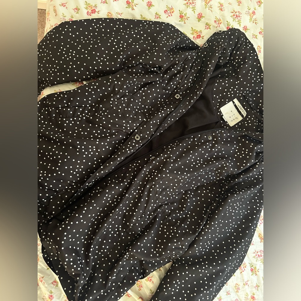 Polka dot rain jacket